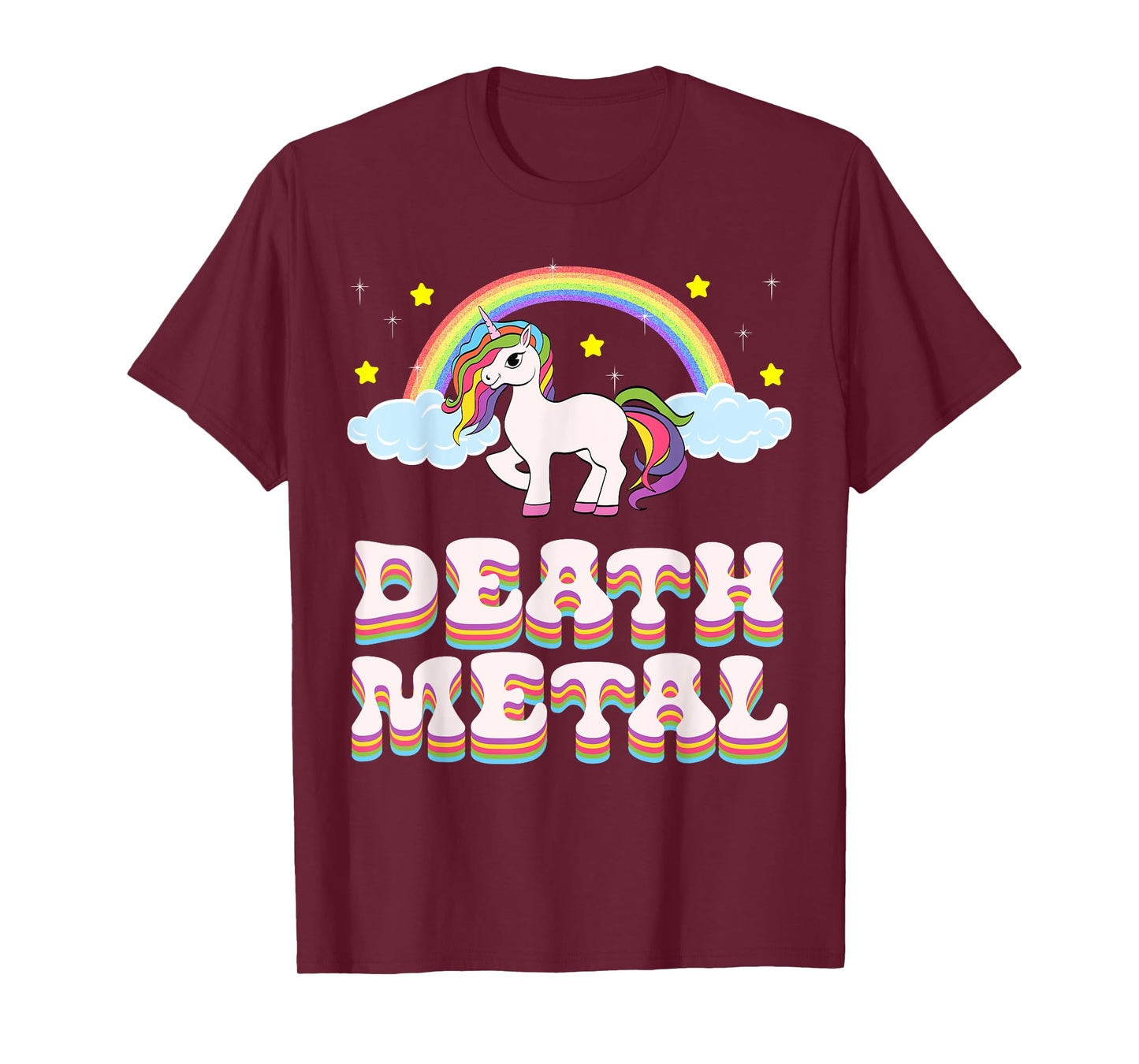 Funny Death Metal Unicorn Rainbow T-Shirt Gift T-Shirt