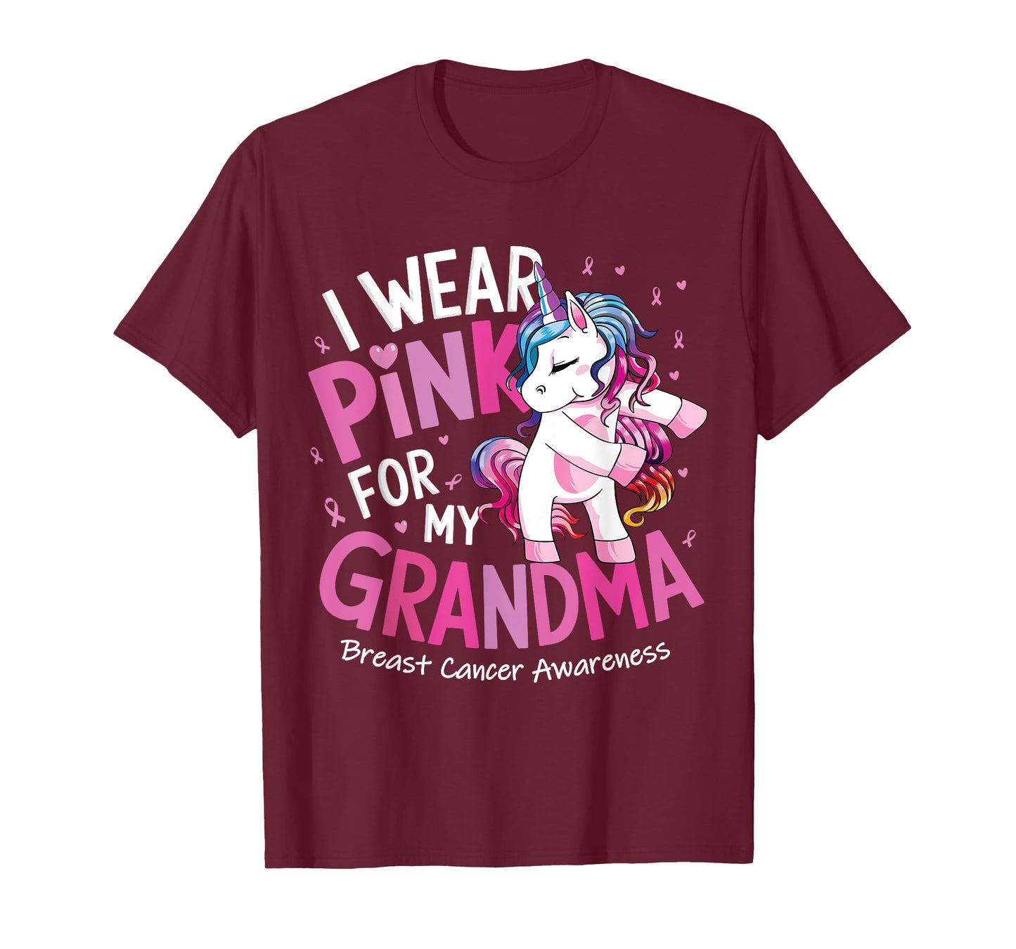 Breast Cancer Awareness Wear Pink Grandma Kids Baby Toddler T-Shirt