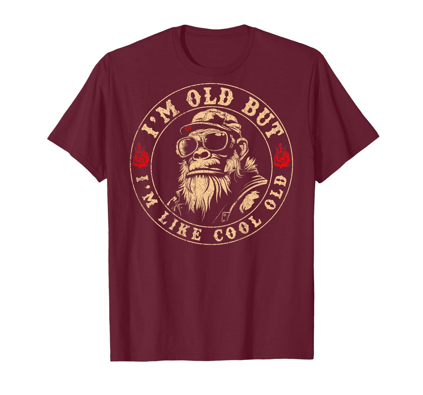 I'm Old But I'm Like Cool Old Funny Monkey (On Back) T-Shirt