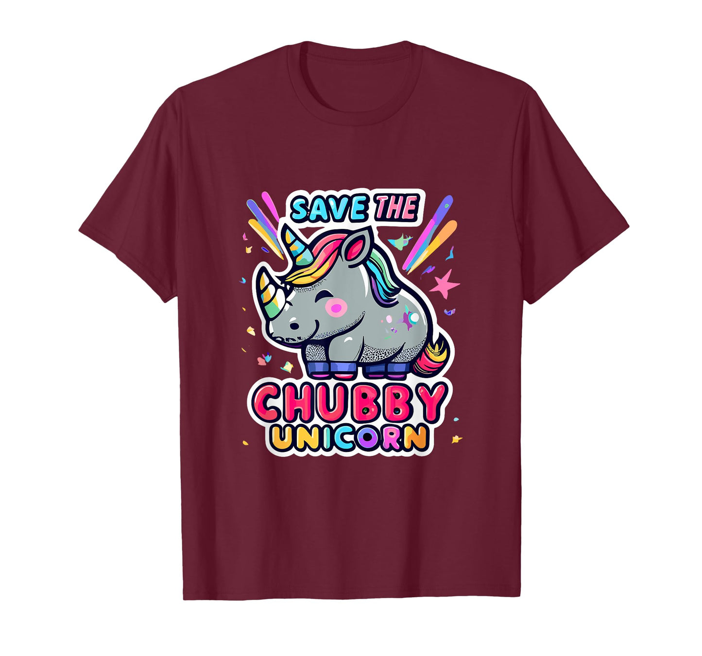 Save Chubby Unicorn Rhino Rainbow Animal Rights Conservation T-Shirt