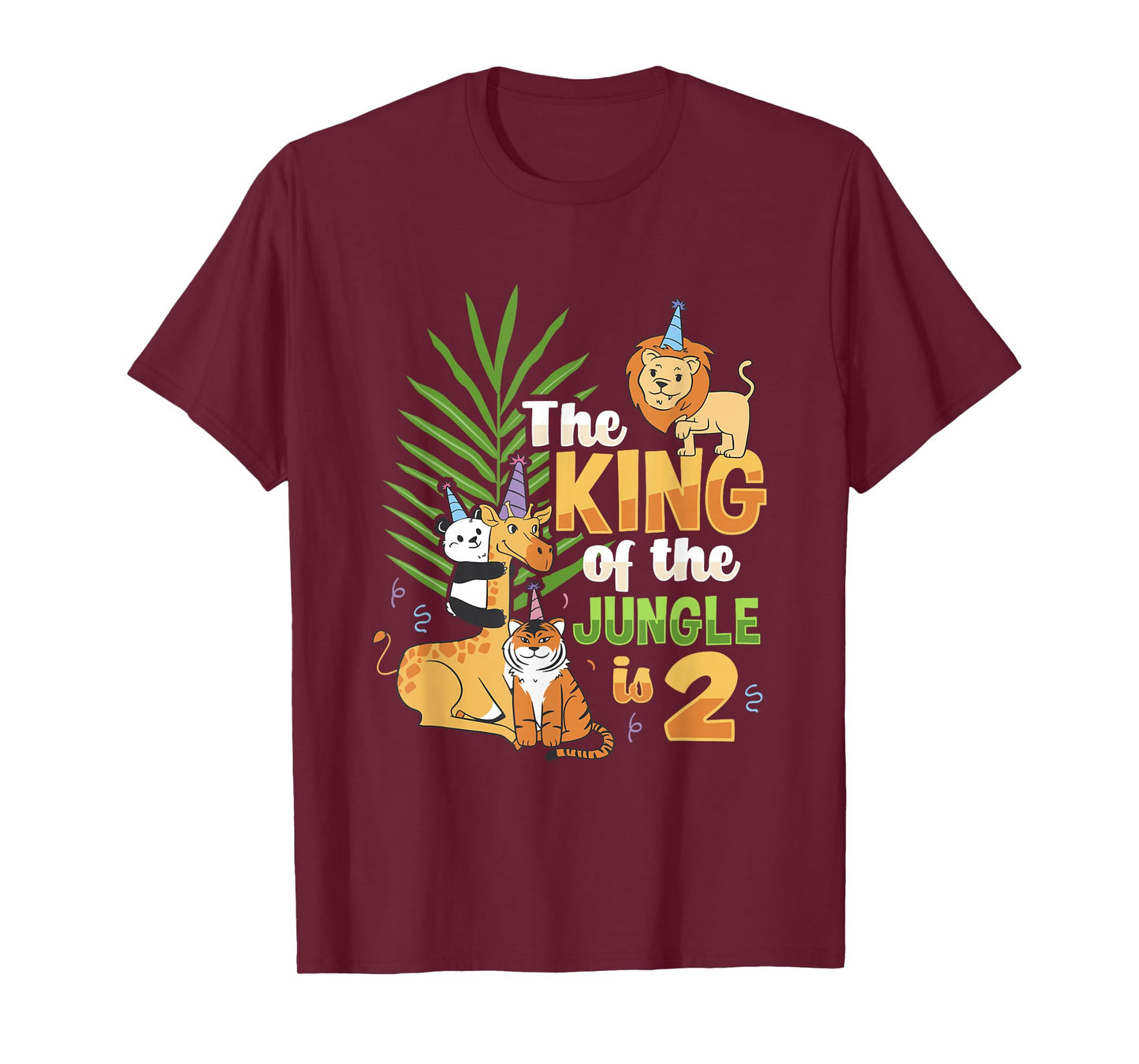 The king of the jungle is 2 Birthday Zoo Animal kids Design T-Shirt