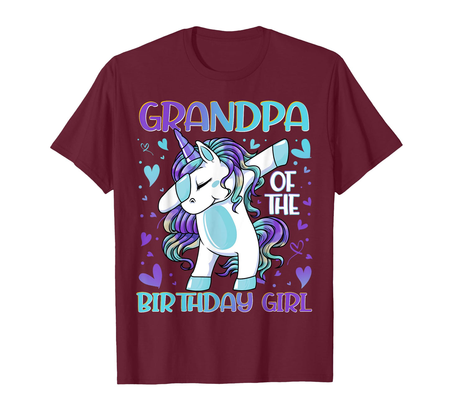 Grandpa of the Birthday Girl Dabbing Unicorn Grand Father T-Shirt