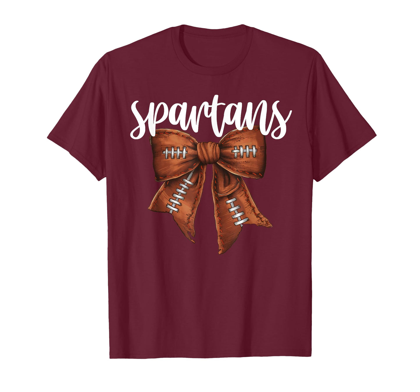 Spartans Football Bow School Spirit Team Mascot Game Night T-Shirt