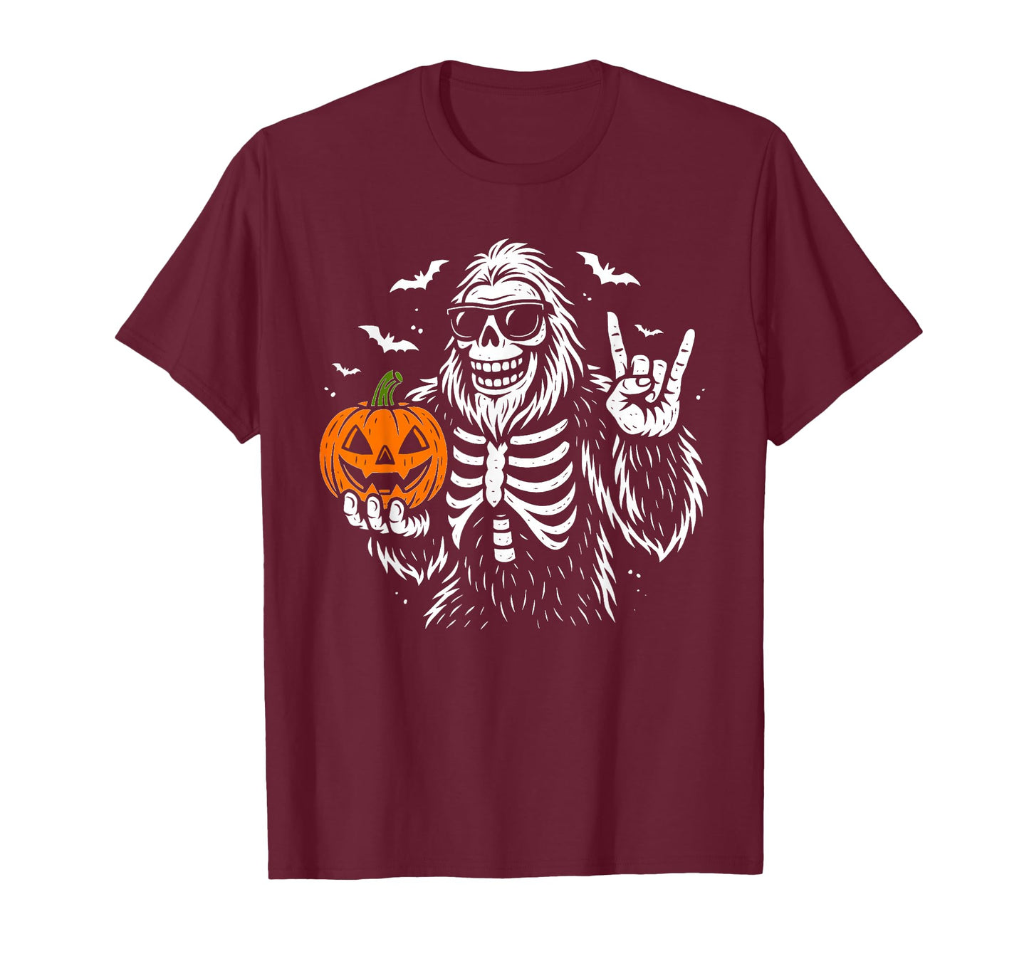 Spooky Bigfoot Goofy Skeleton Halloween Pumpkin Costume Men T-Shirt