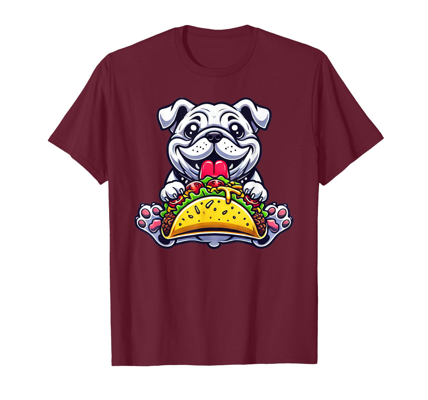 English Bulldog Dog Eating Taco T-Shirt