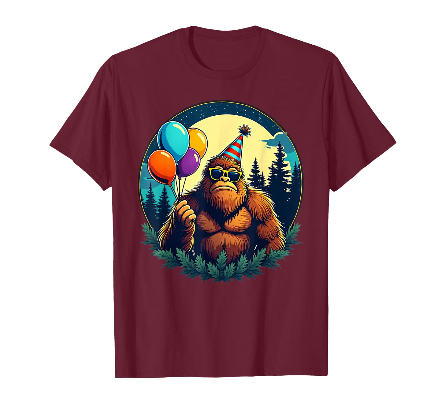 Bigfoot Birthday Party Fun With Balloons T-Shirt