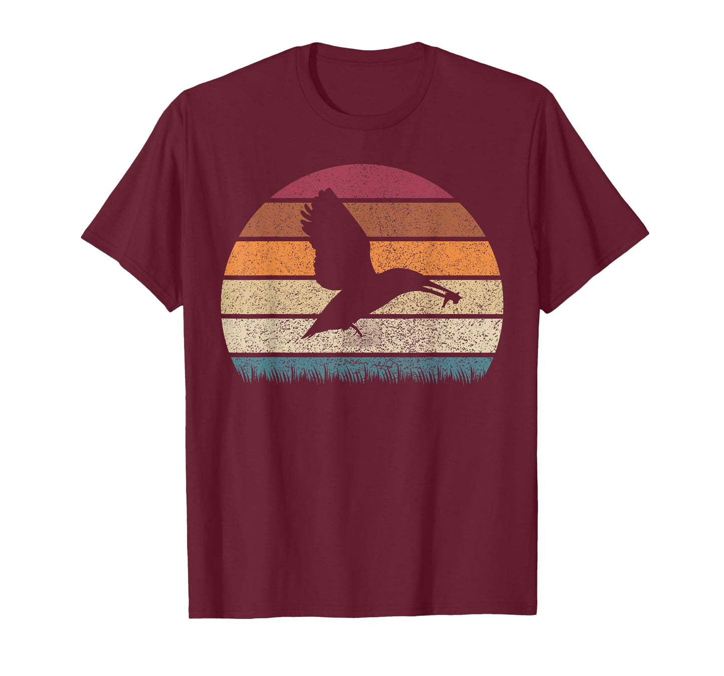 Vintage Retro Sunset Kingfisher Bird Lover Distressed Gift T-Shirt