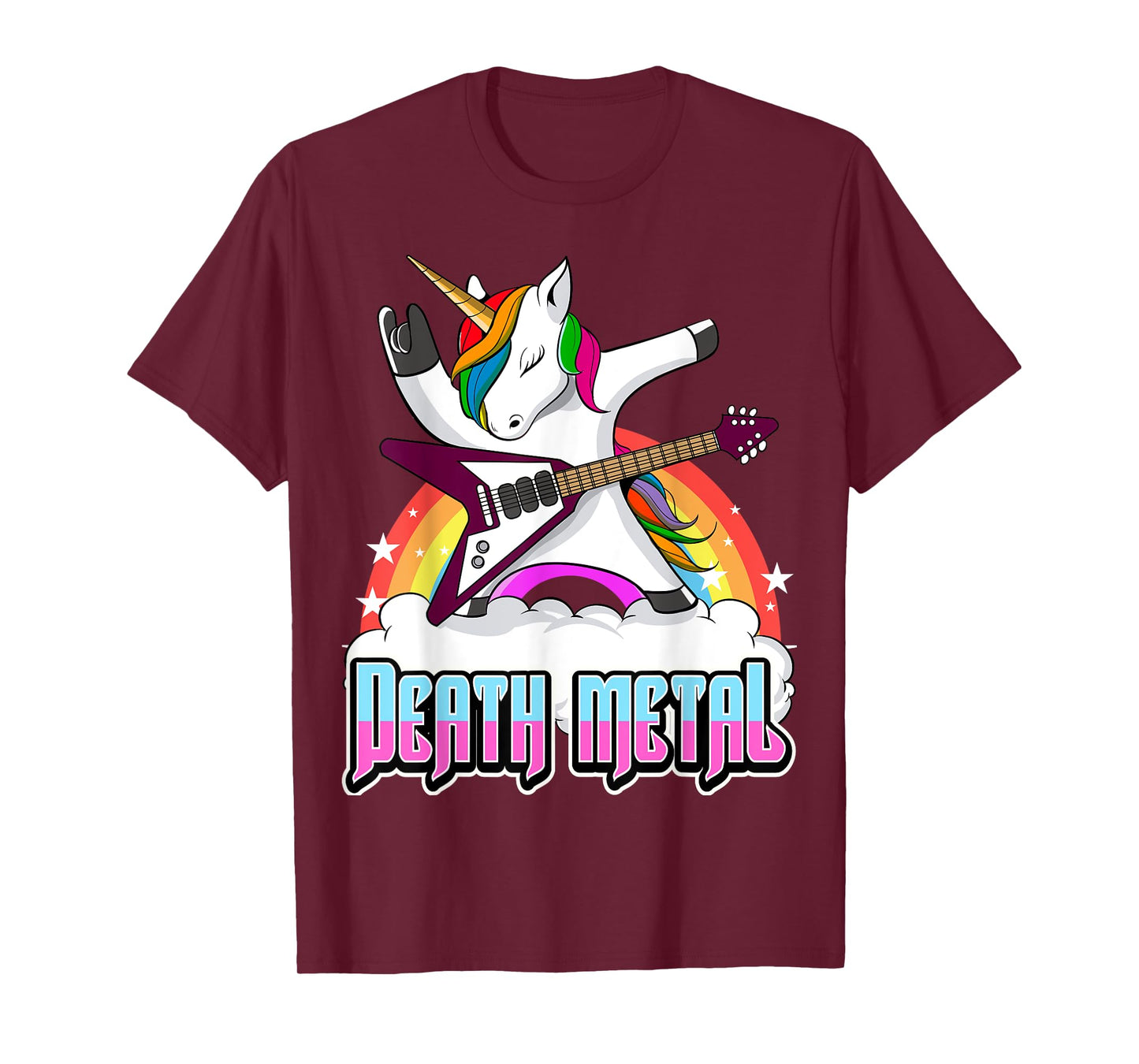 Death Metal Unicorn Funny Metal Heat Hard Rock T-Shirt