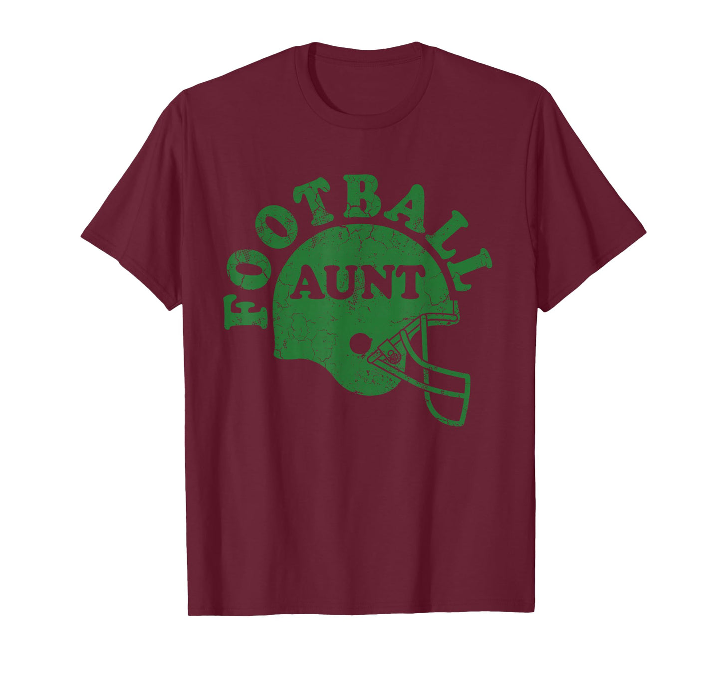 Football Aunt Green Helmet Game Day Auntie Sport T-Shirt