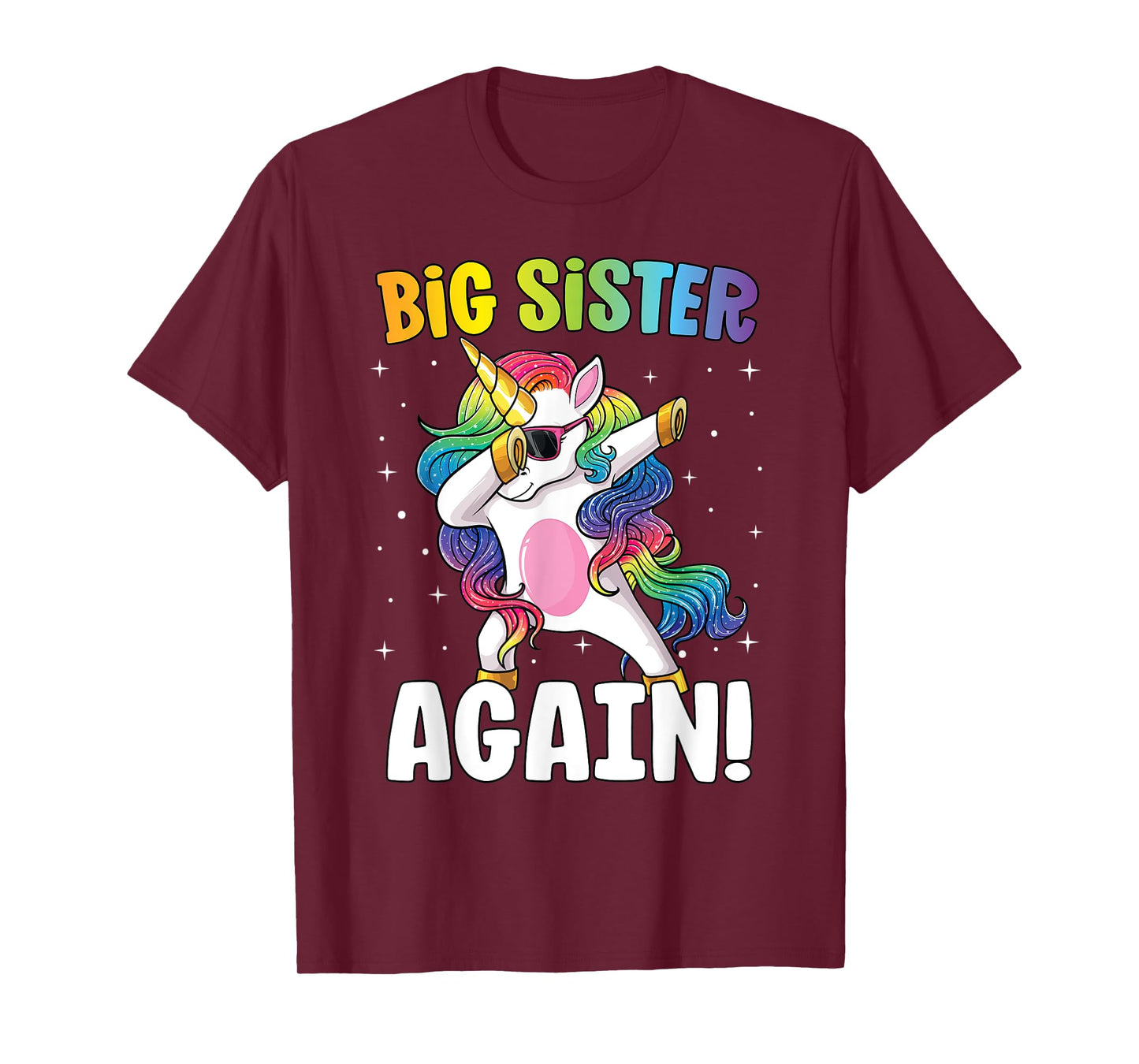 Big Sister Again Girls Dab Unicorn Daughter Older Sibling T-Shirt