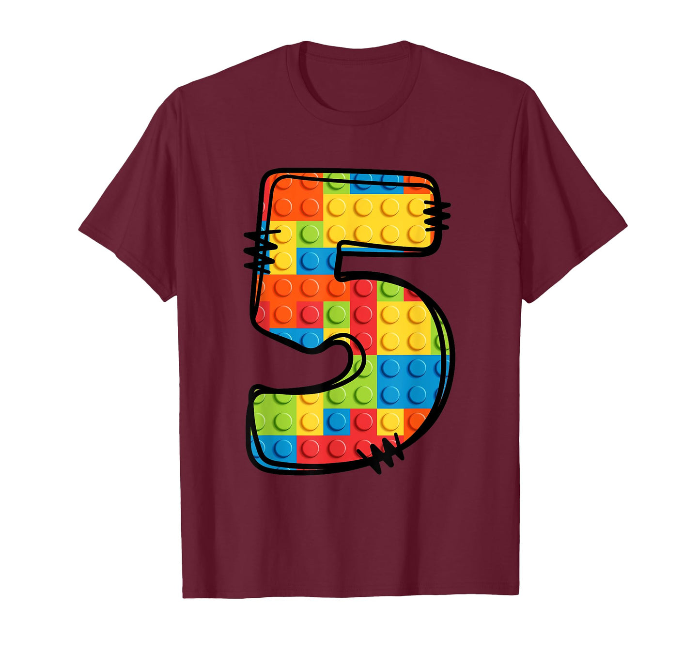 5 Year Old Blocks Building Master Builder 5th Birthday T-Shirt