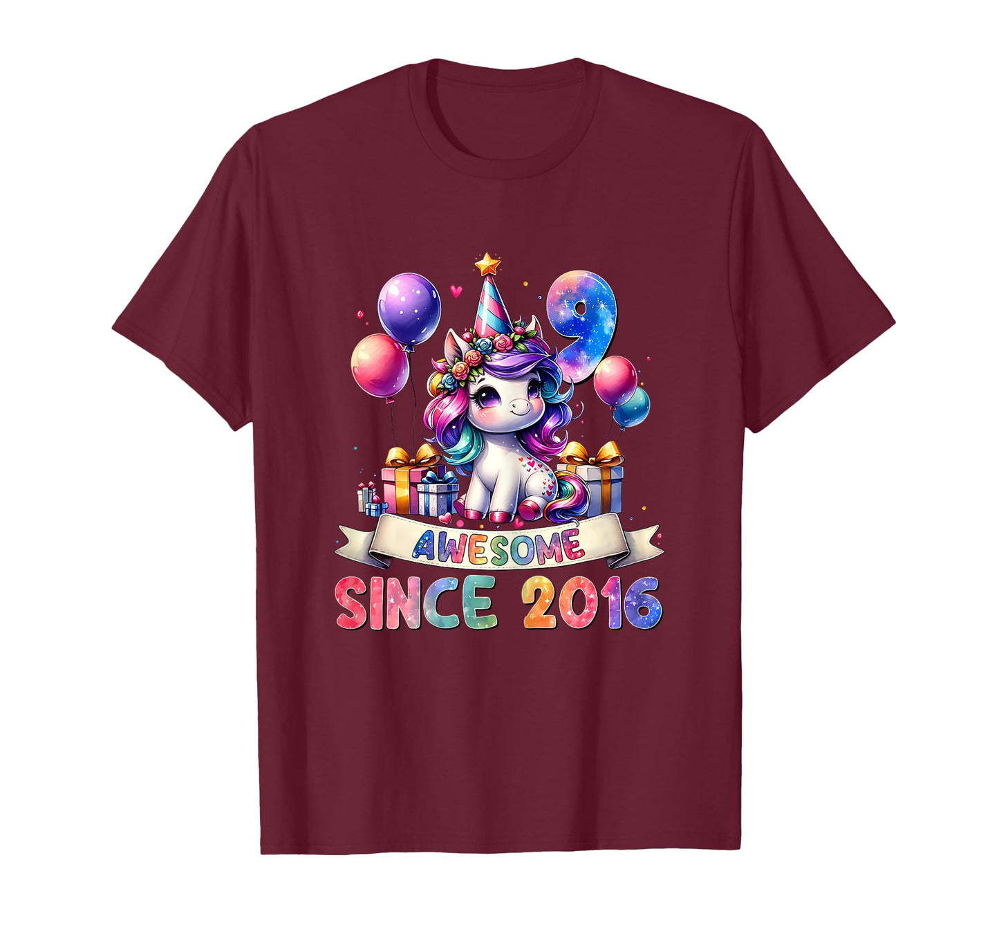 9 Year Old Unicorn Gifts For Girls 9th Birthday Girl Party T-Shirt