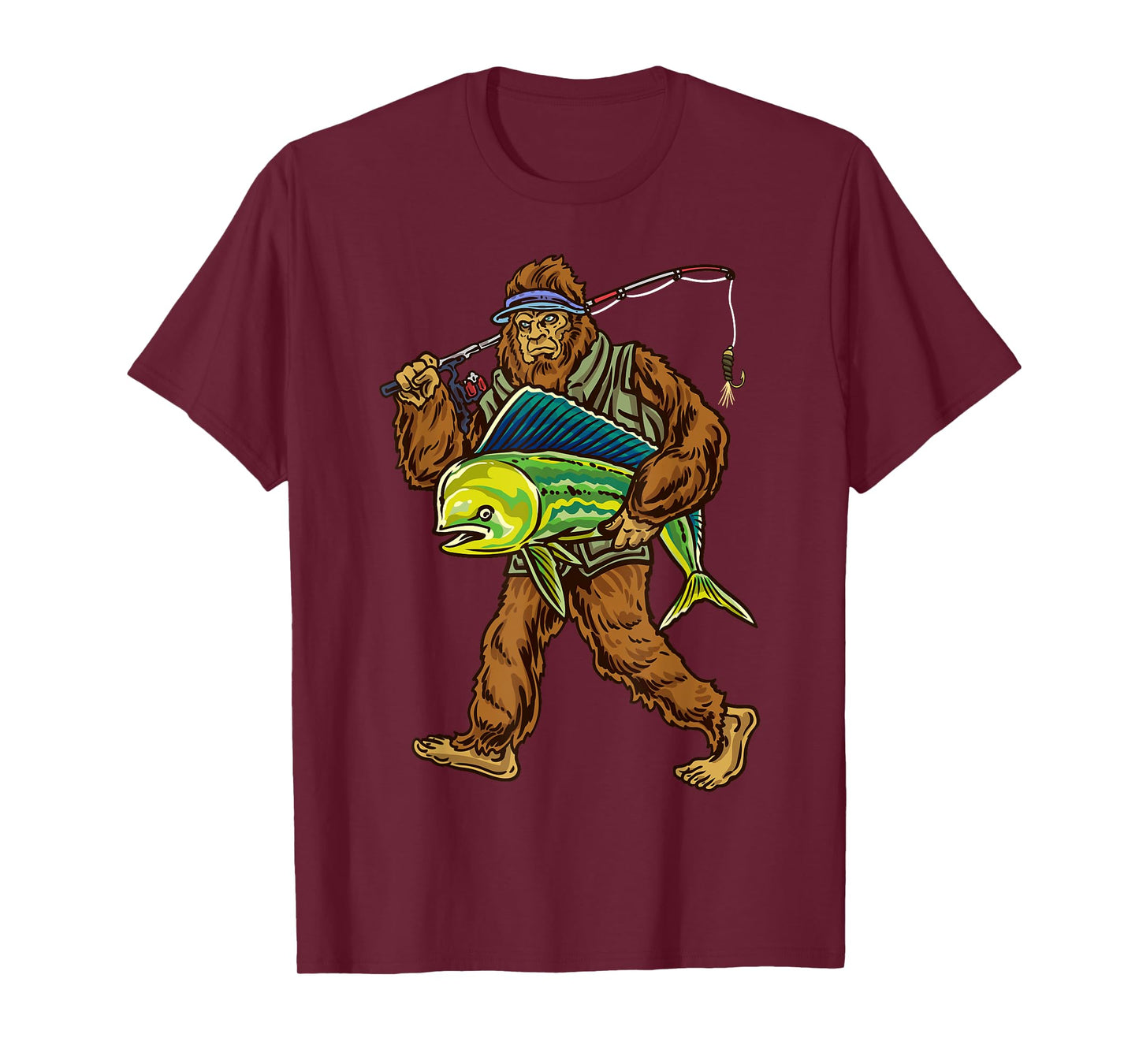 Mahi Fishing Bigfoot Ocean Dorado Fisherman T-Shirt