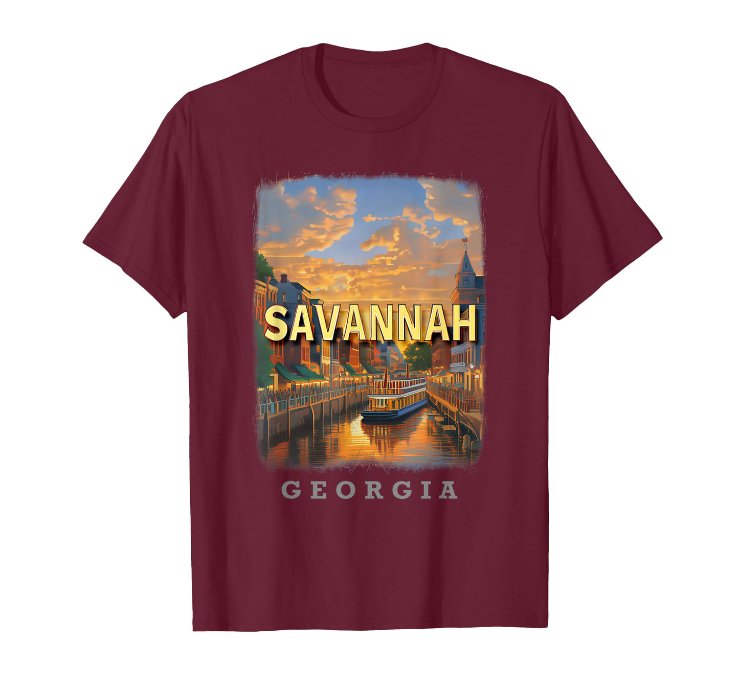 Savannah Georgia GA Riverfront Charm SD334 T-Shirt