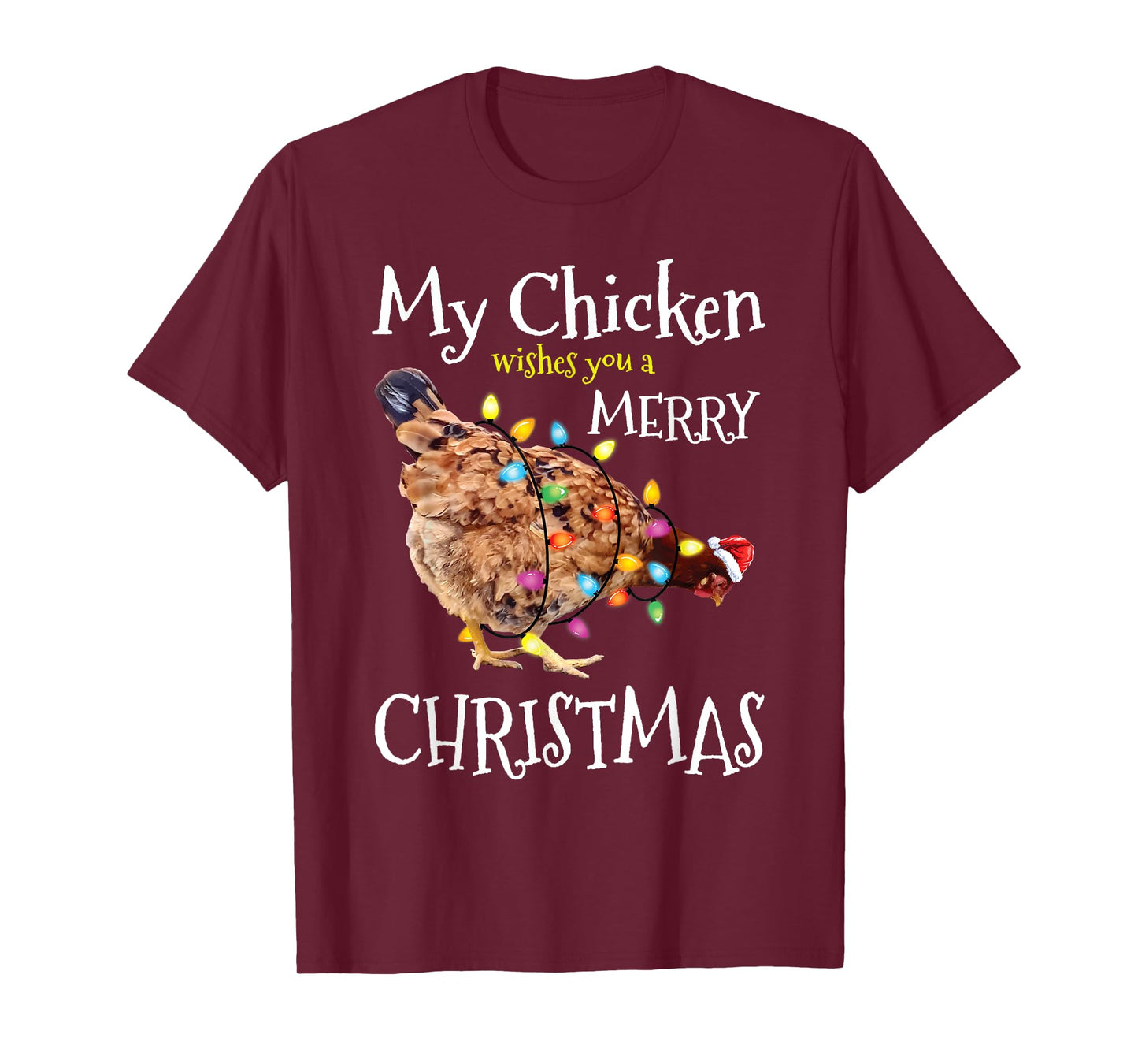 Merry Christmas Chicken Santa Funny Xmas Chicken T-Shirt