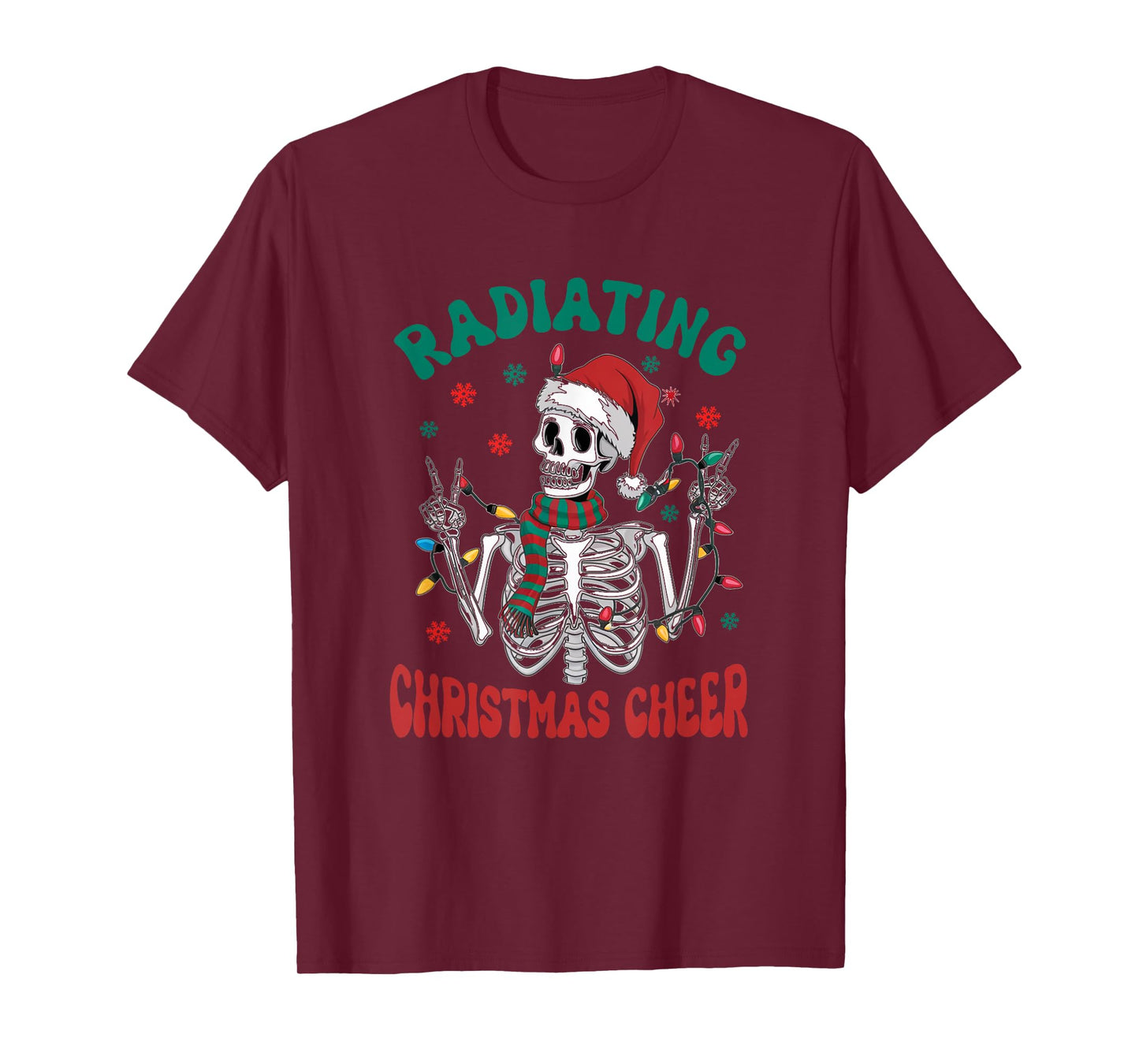 Radiology Christmas Santa Skeleton Xray Technician Rad Tech T-Shirt