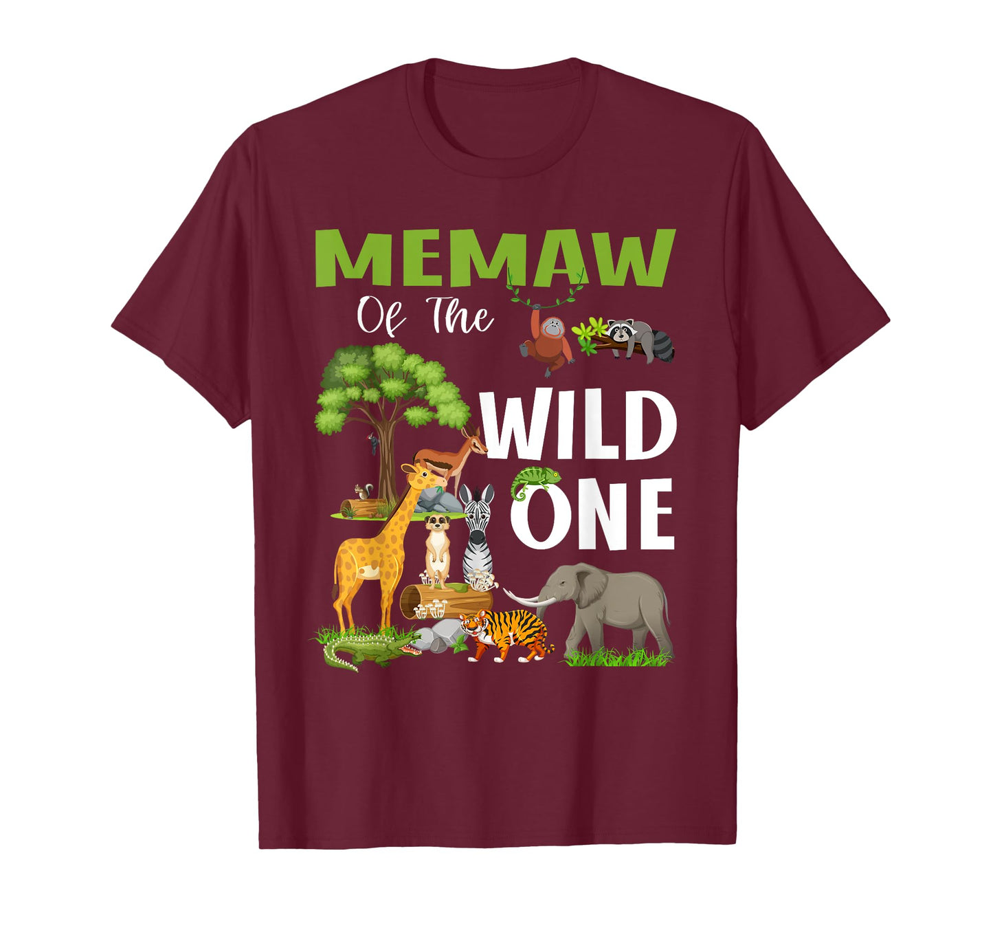 Memaw Of the Wild One Zoo Birthday 1st Safari Jungle T-Shirt