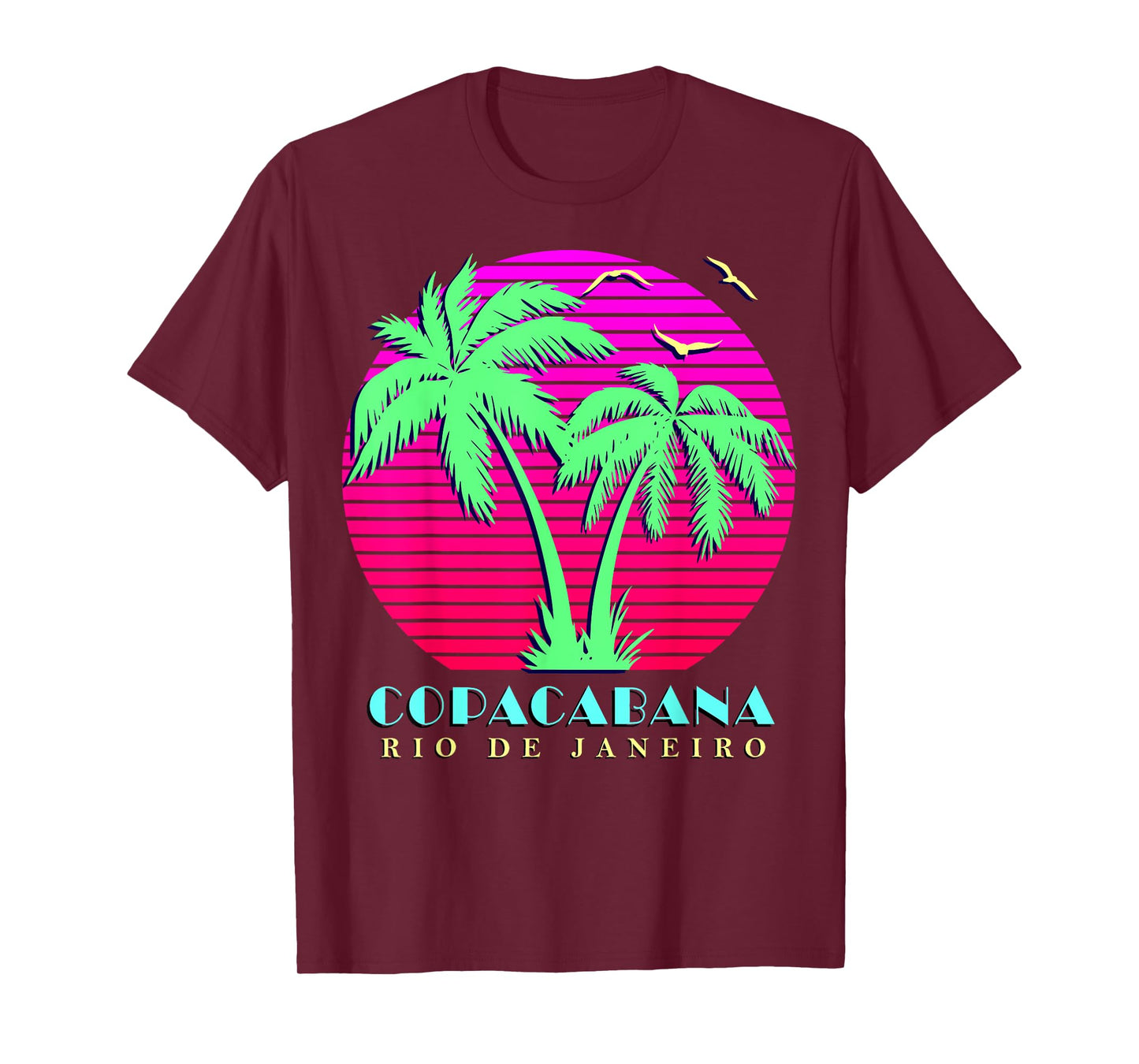 Copacabana Rio De Janeiro Palm Trees Sunset T-Shirt