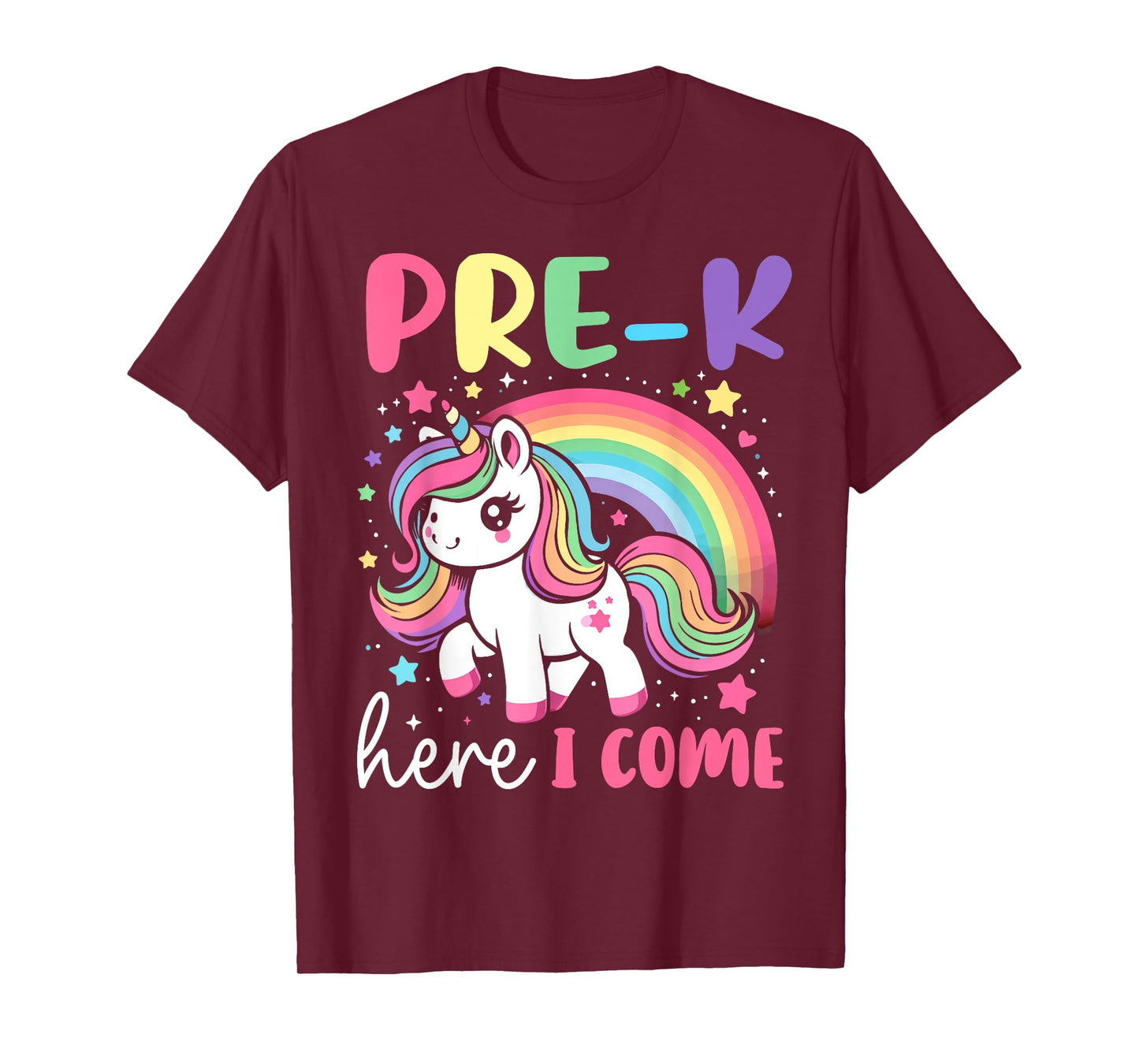 PreK Here I Come Unicorn Girls Back To School Team Preschool T-Shirt