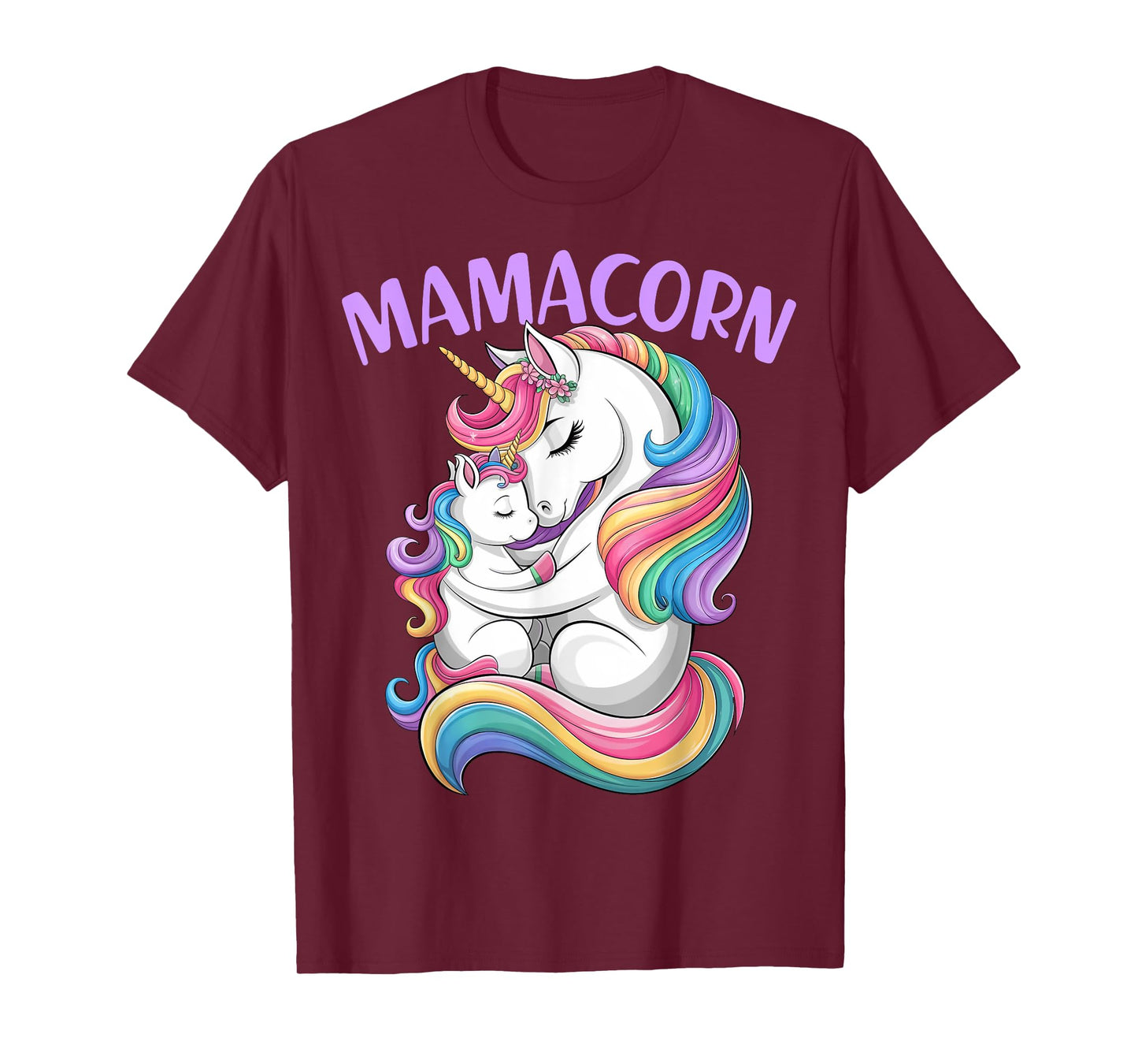 Women Mamacorn Mom Baby Girl Daughter Unicorn Mother's Day T-Shirt