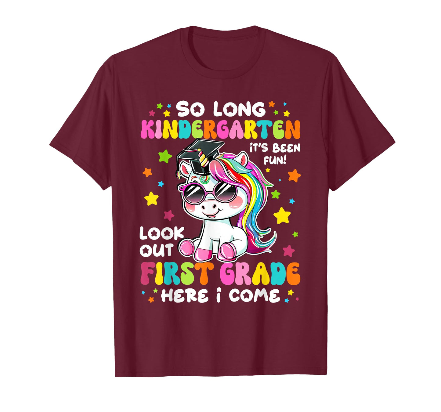 Kindergarten Graduation 2025 Unicorn Girls Graduate Kid Grad T-Shirt