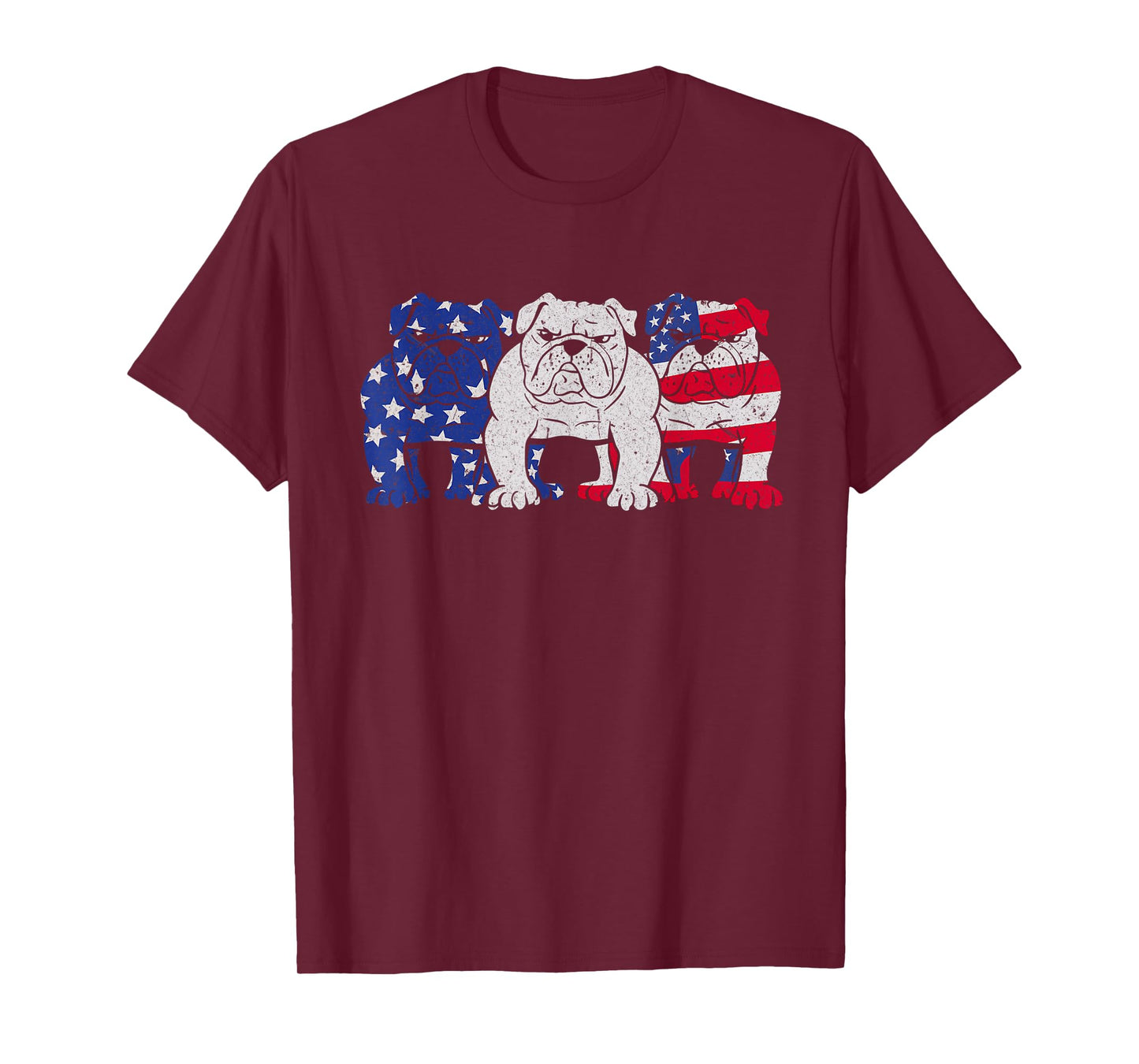 English Bulldog Dog American Flag Puppy Lover 4th of July T-Shirt