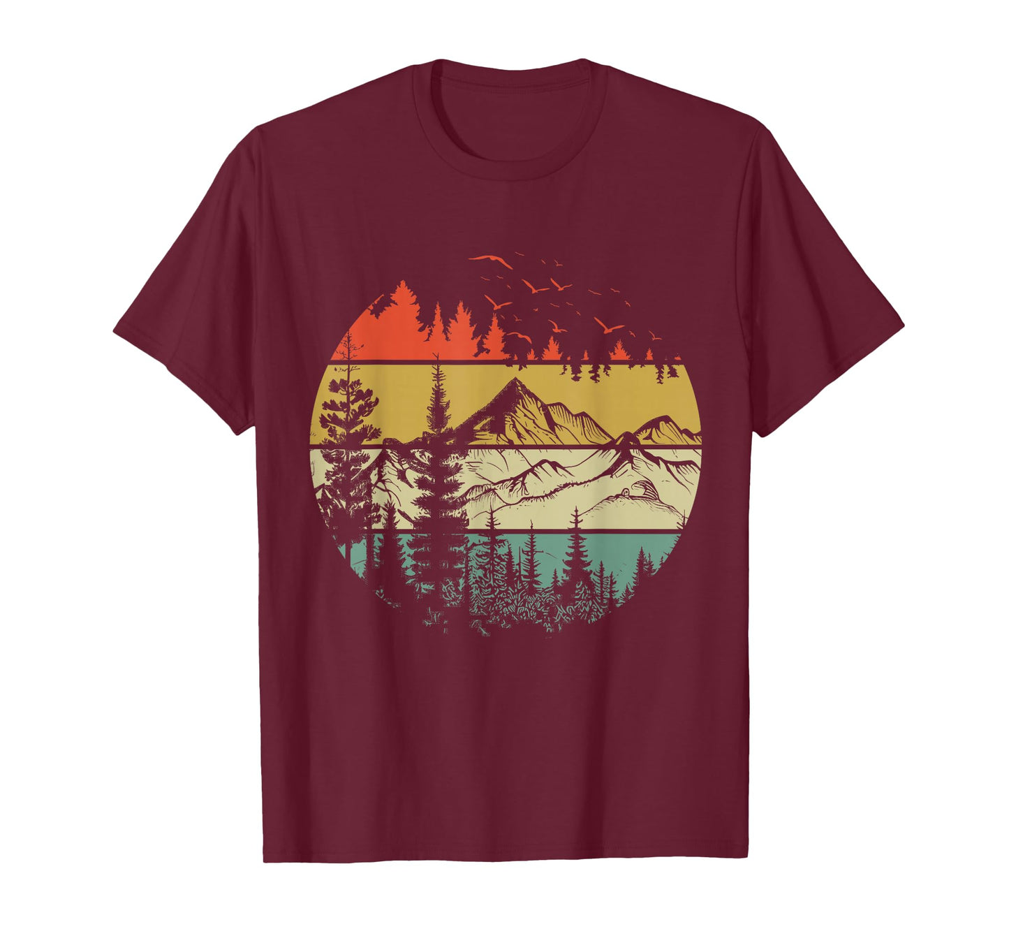 Retro Forest Trees Outdoors Nature Women Men Vintage Graphic T-Shirt