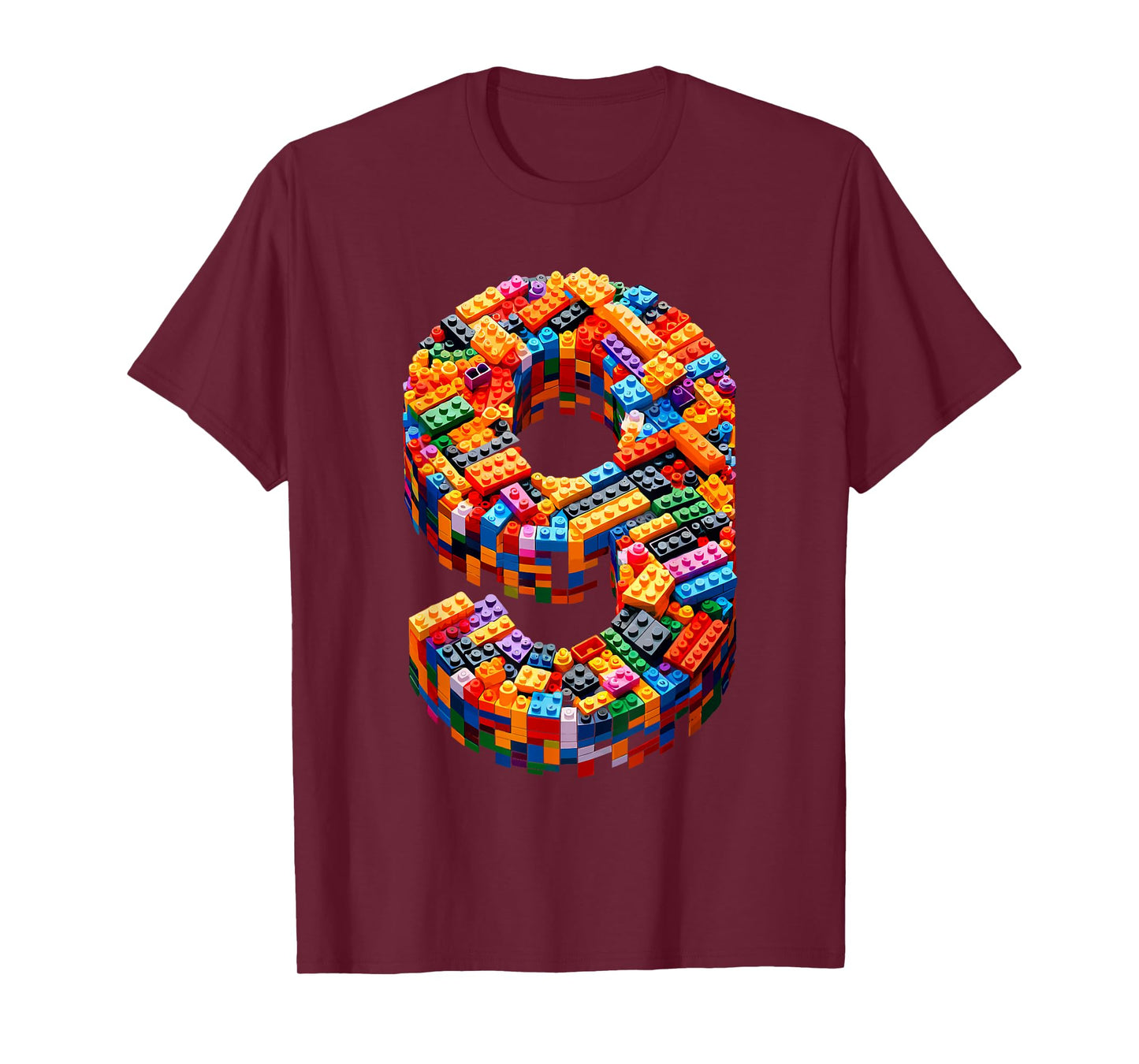 9 Year Old Blocks Building Master Builder 9th Birthday Boy T-Shirt