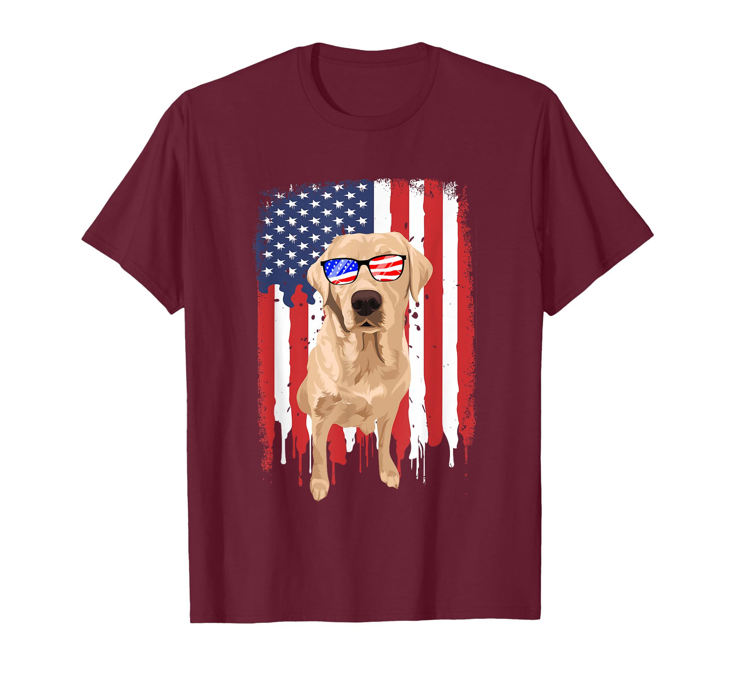 Labrador Retriever Shirt Independence Day 4th July USA Flag T-Shirt