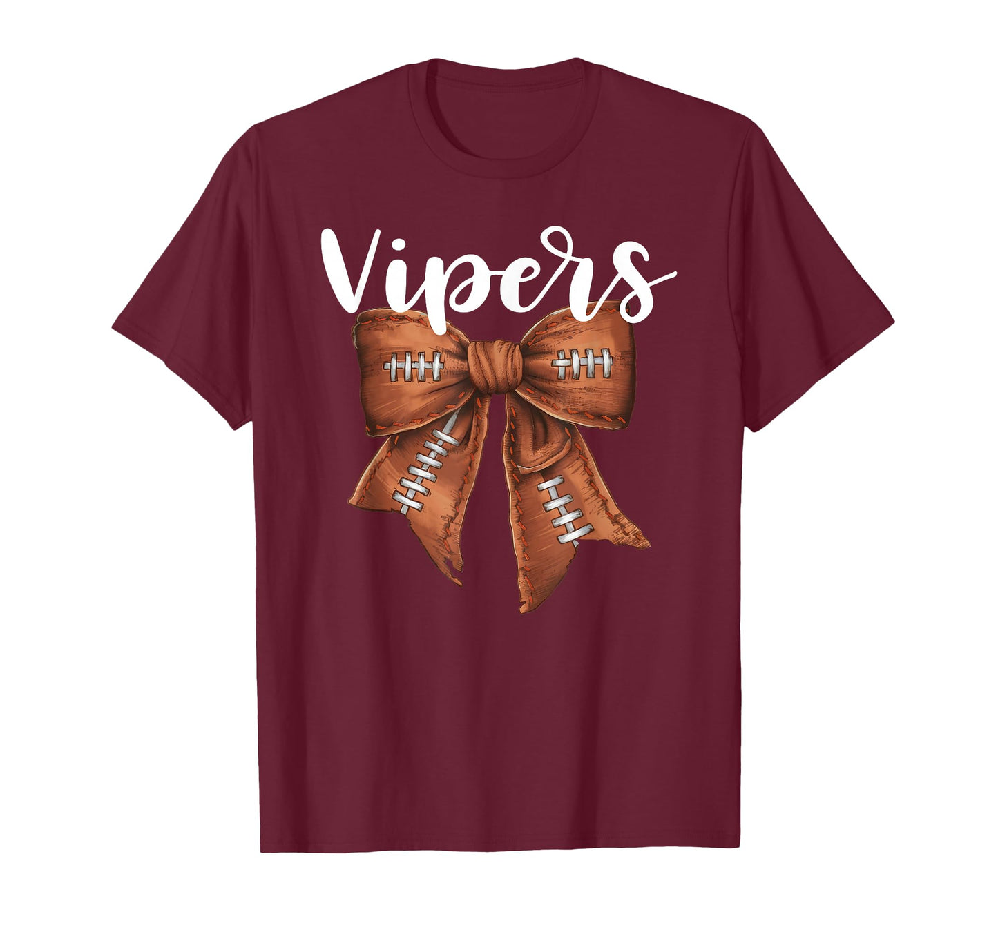 Vipers Football Bow School Spirit Team Mascot Game Night T-Shirt