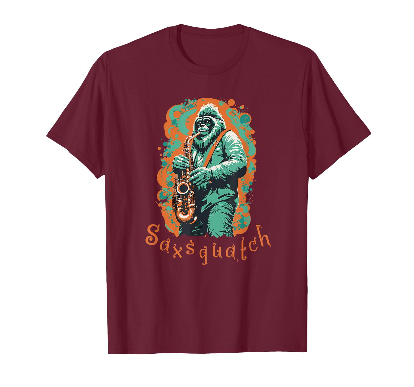 Saxsquatch Bigfoot Saxophone Player T-Shirt