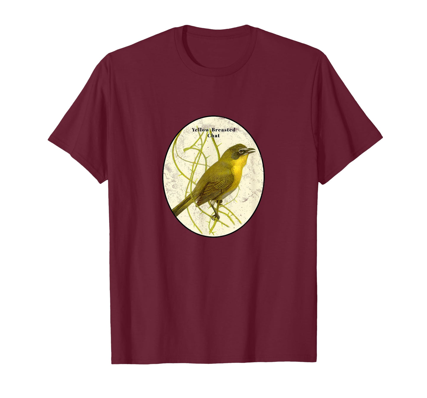 Retro Antique Yellow-Breasted Chat Vintage Bird Design T-Shirt