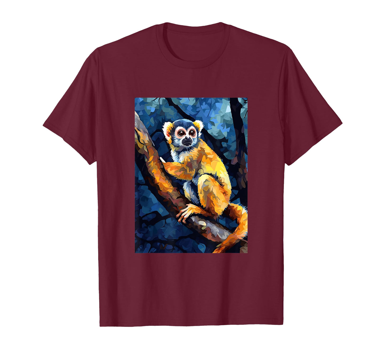 Squirrel Monkey Starry Night Painting Men Women Kids T-Shirt