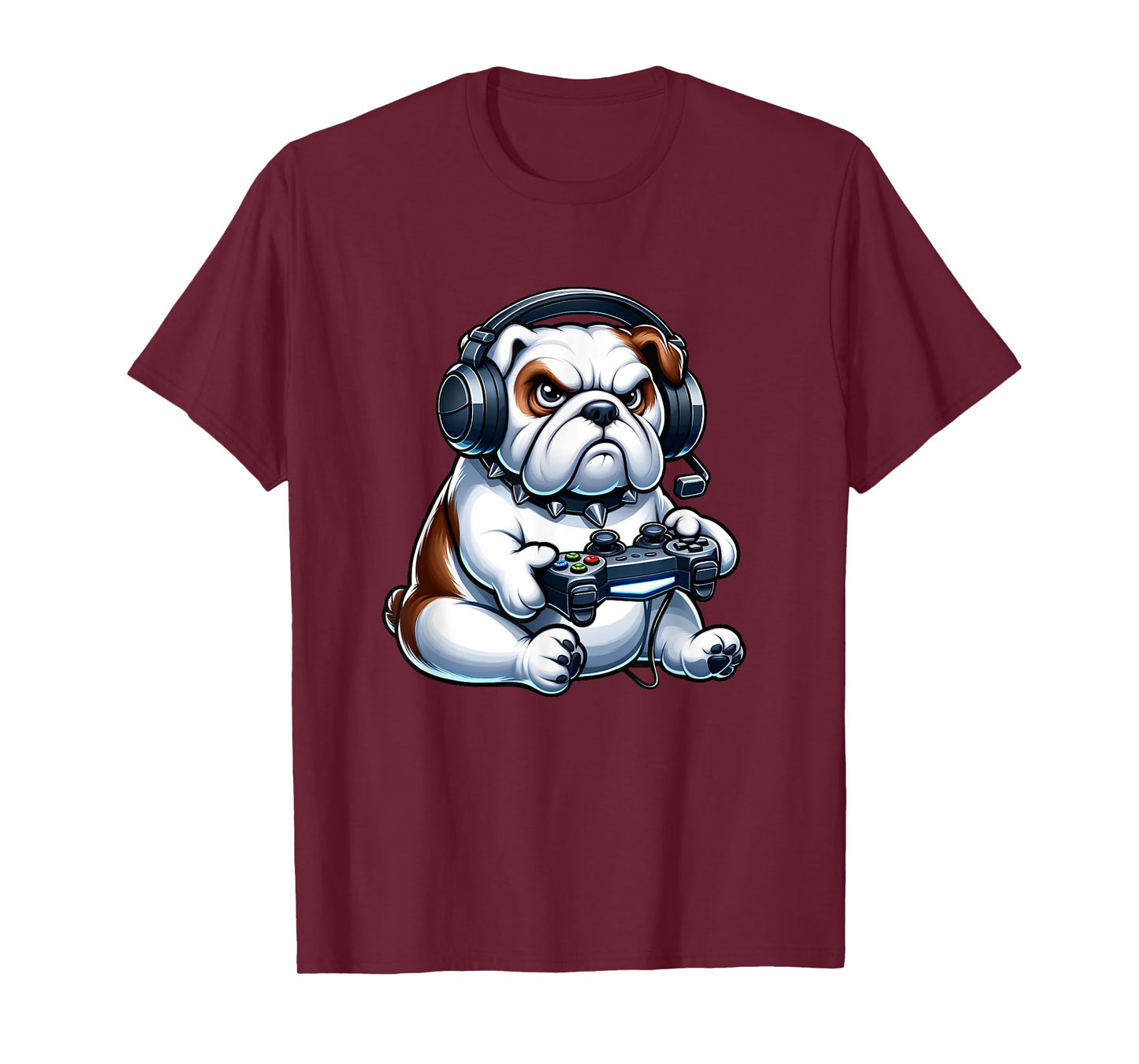 Cute Bulldog Gamer Video Games Funny Boys Girls Kids T-Shirt