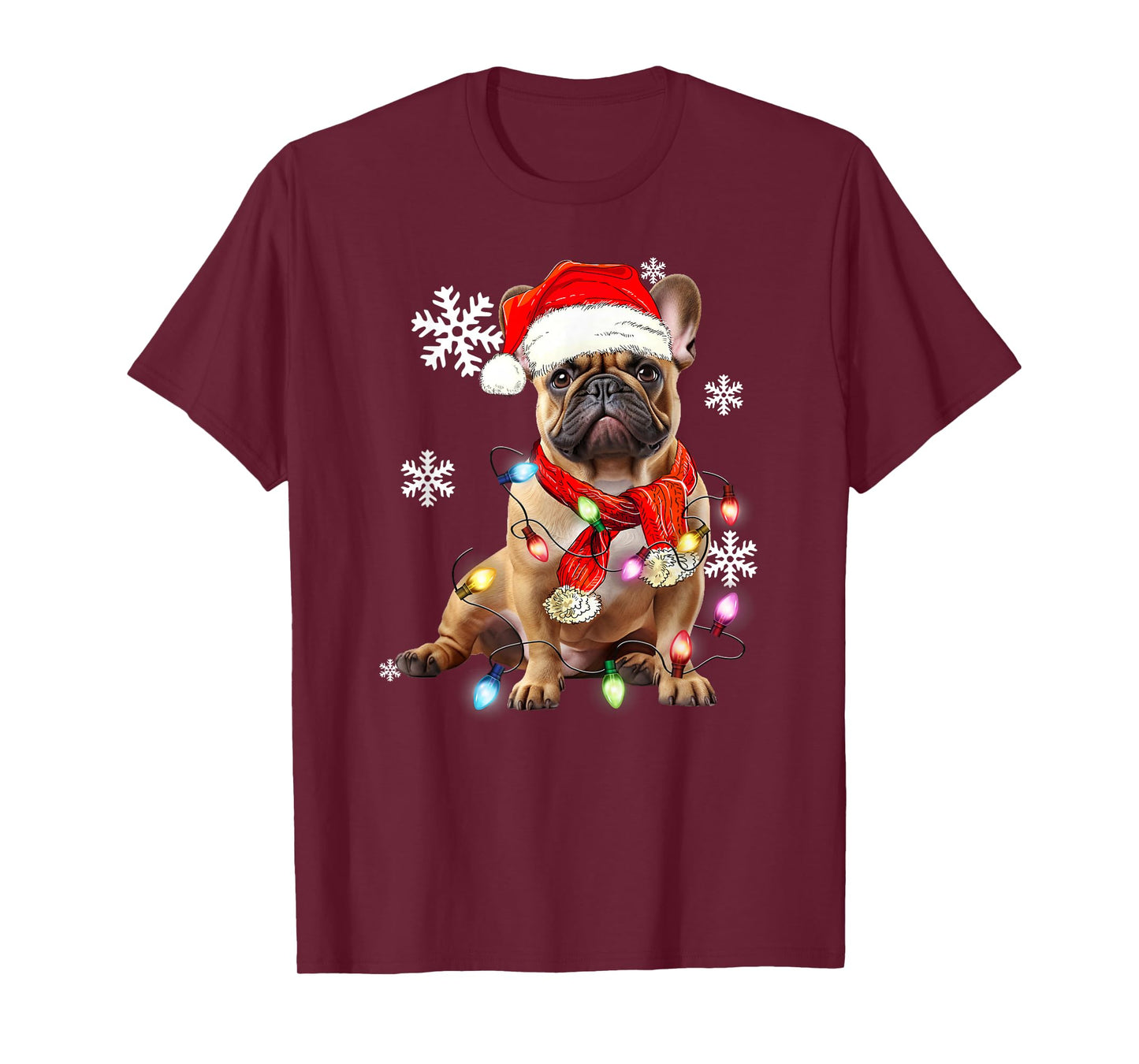 French Bulldog Dog Christmas Light Pajama Pet Xmas T-Shirt