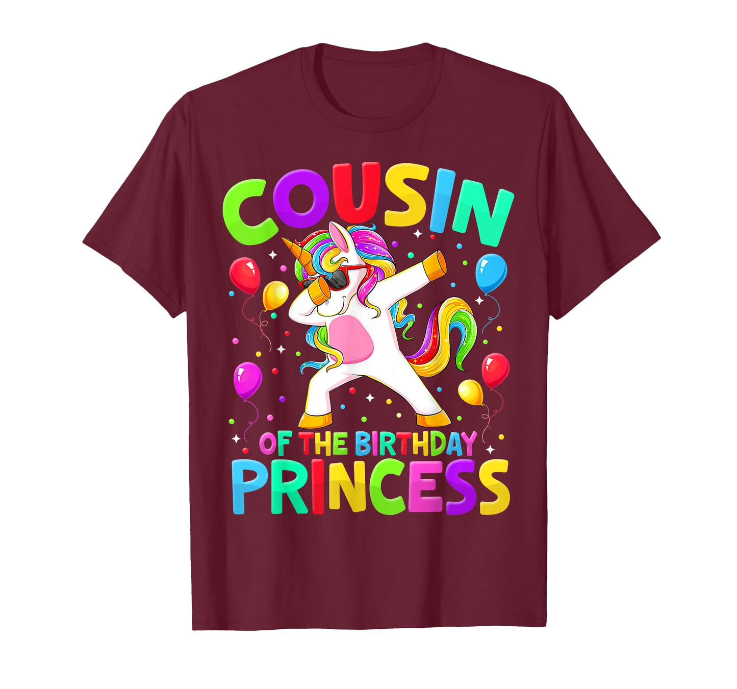 Cousin Of The Birthday Princess Girl Dabbing Unicorn Bro Sis T-Shirt