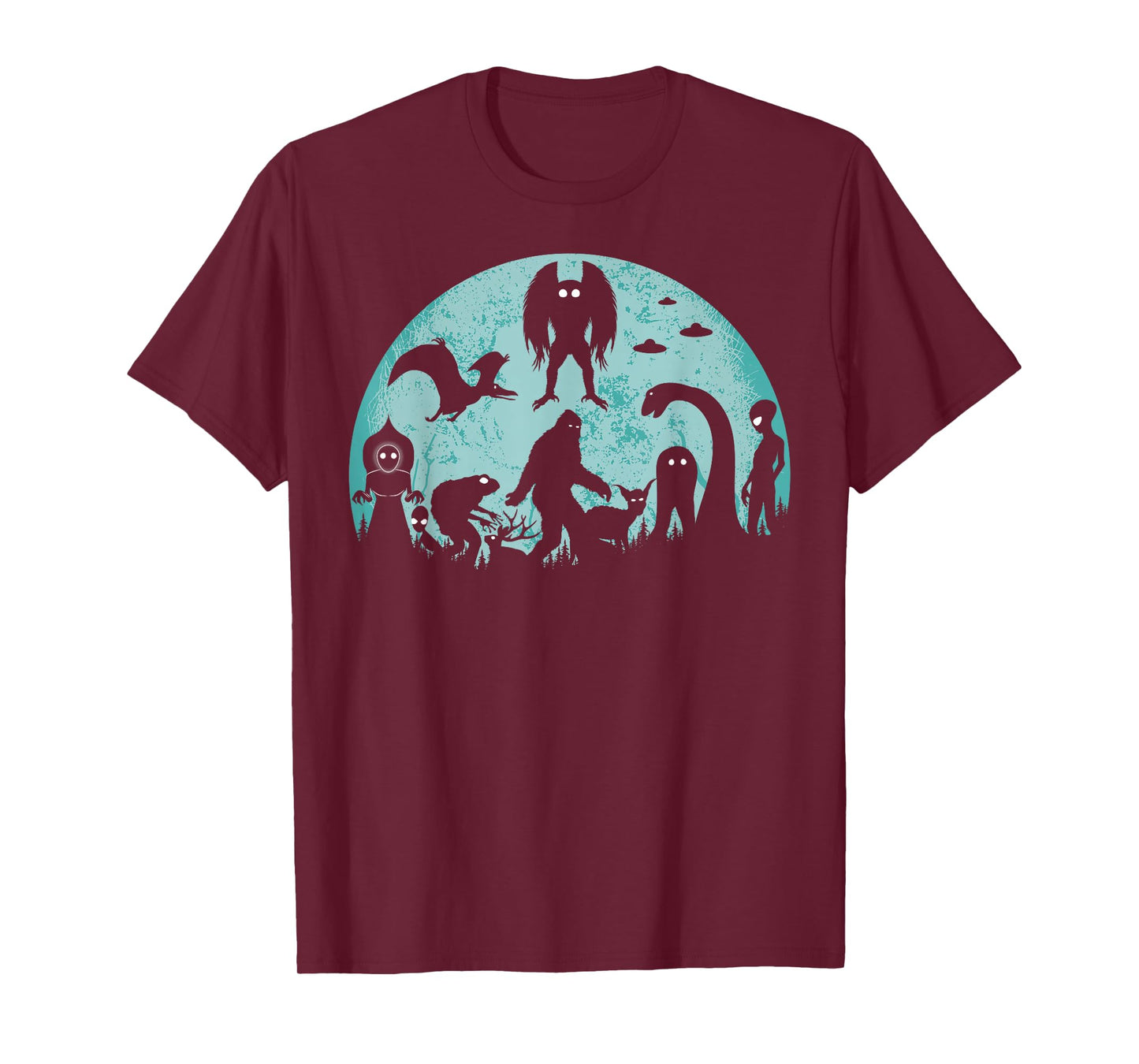 Bigfoot Loch Ness Monster Mothman And Aliens Funny Cryptid T-Shirt