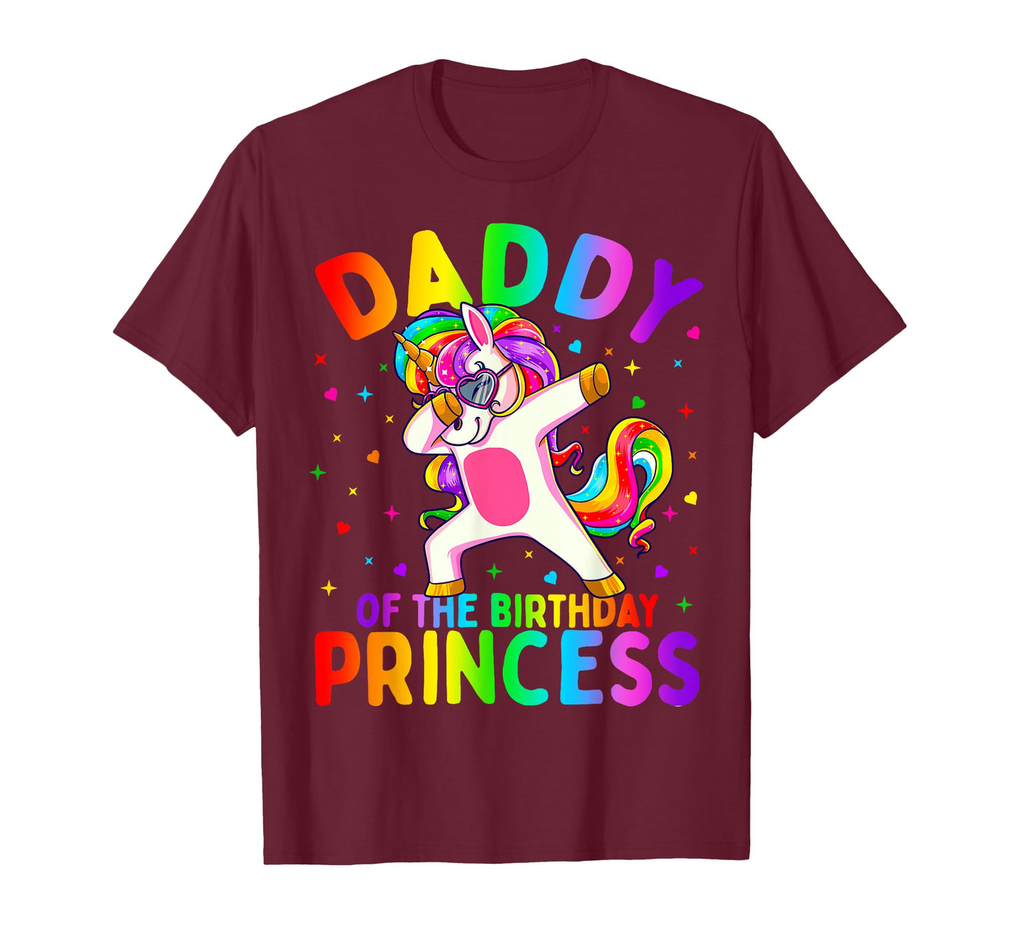 Daddy of the Birthday Princess Girl Dabbing Unicorn Dad T-Shirt