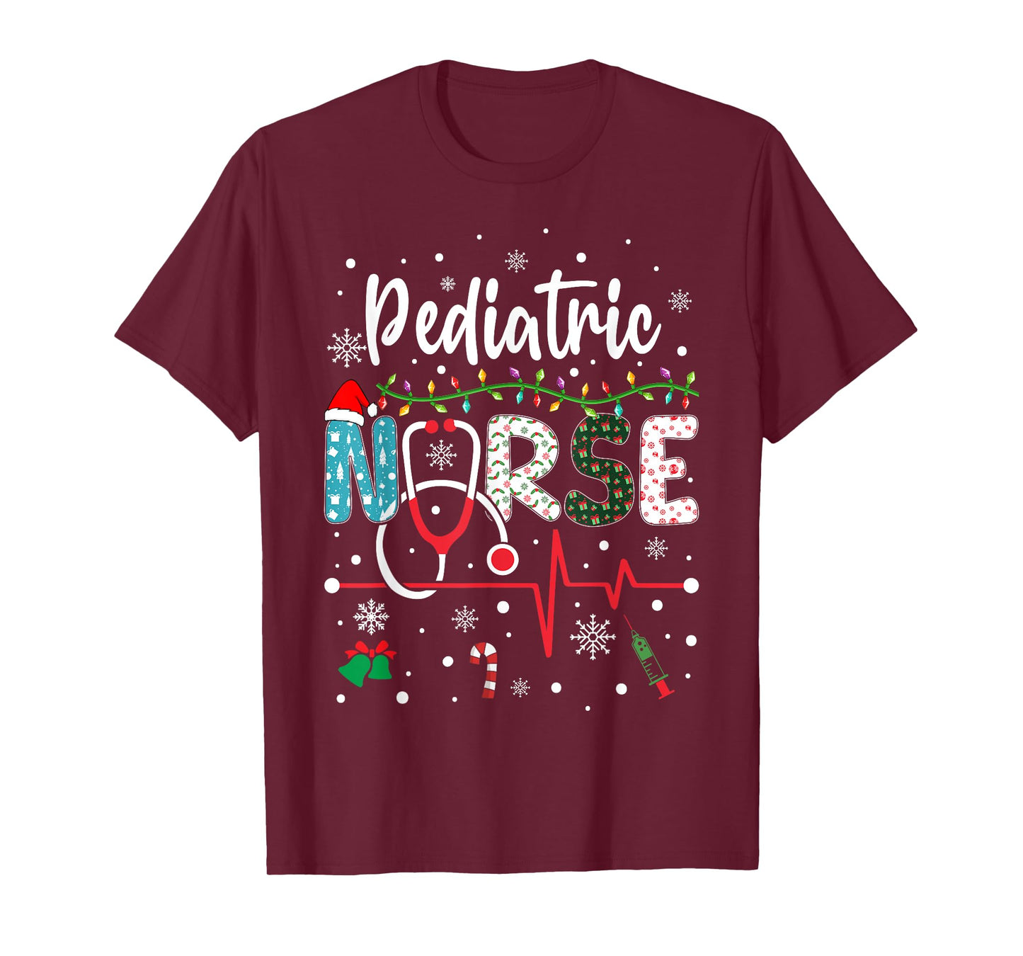 Merry Christmas Nurse Pediatric Nurse Christmas T-Shirt