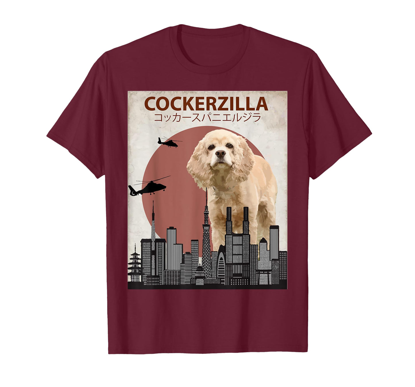 Cockerzilla Funny Cocker Spaniel T-Shirt | Dog Lovers Gift Men Women Girls Kids T-Shirt