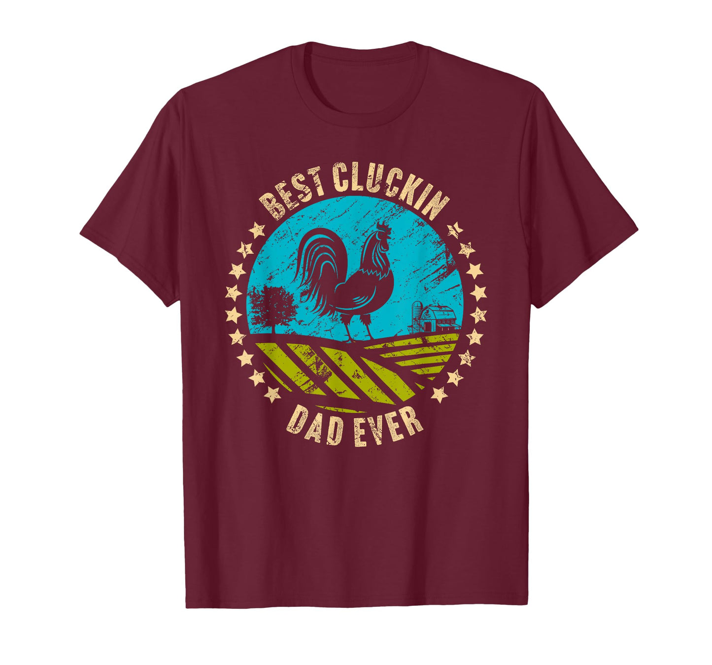 Chicken Farmer Farm Rooster for Dad Father Grandpa Papa T-Shirt