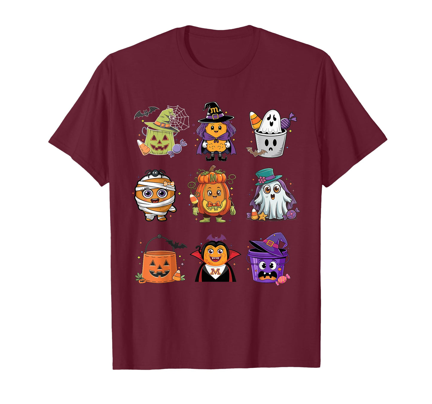 Cute Spooky Chicken Nuggets Pumpkin Halloween 90's Vintage T-Shirt