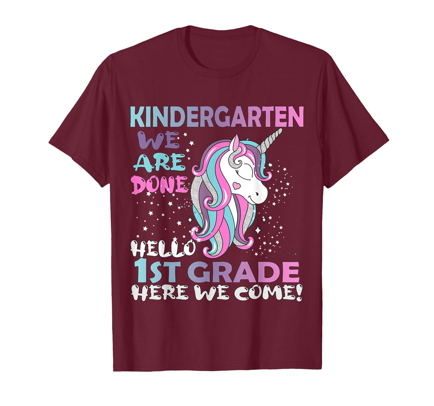 Goodbye Kindergarten Hello 1st grade Unicorn Girls 2023 Grad T-Shirt