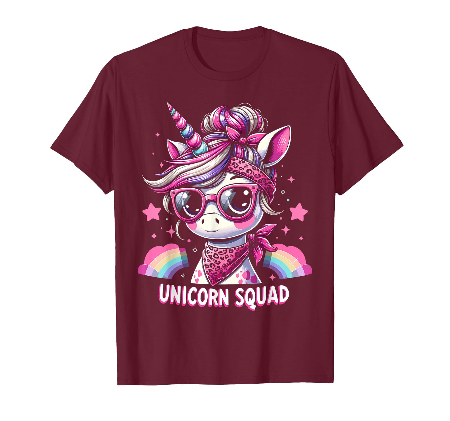 Unicorn Squad - Graceful Unicorn with leopard Bandana T-Shirt