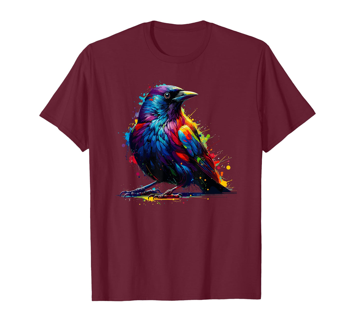 Splash Art Common Blackbird Birdwatcher Birdwatching T-Shirt