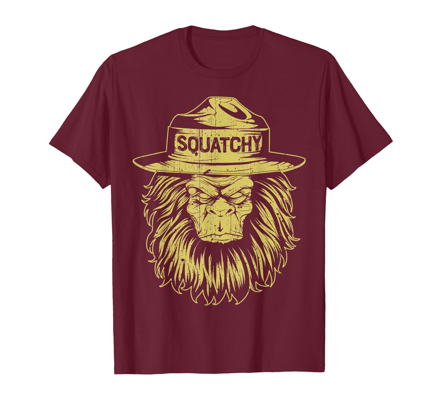 Bigfoot Squatchy Sasquatch Hat Smokey Retro Vintage Bear T-Shirt