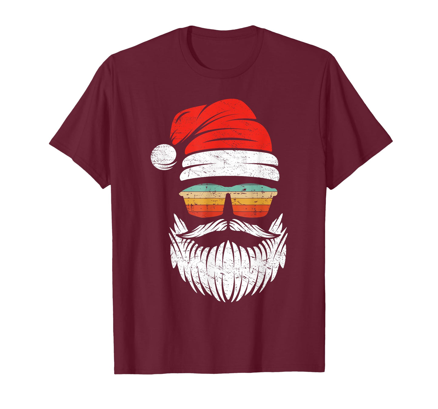Santa Face Retro Sunglasses Christmas Xmas Men Women Kids T-Shirt