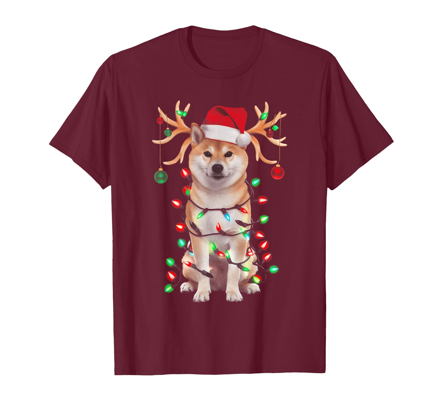 Shiba Inu Christmas Tree Shirt Shiba Inu Santa Hat Lover T-Shirt