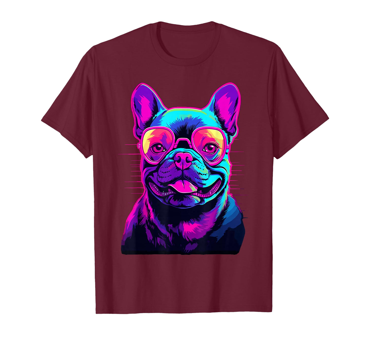 French Bulldog Synthwave Vaporwave T-Shirt