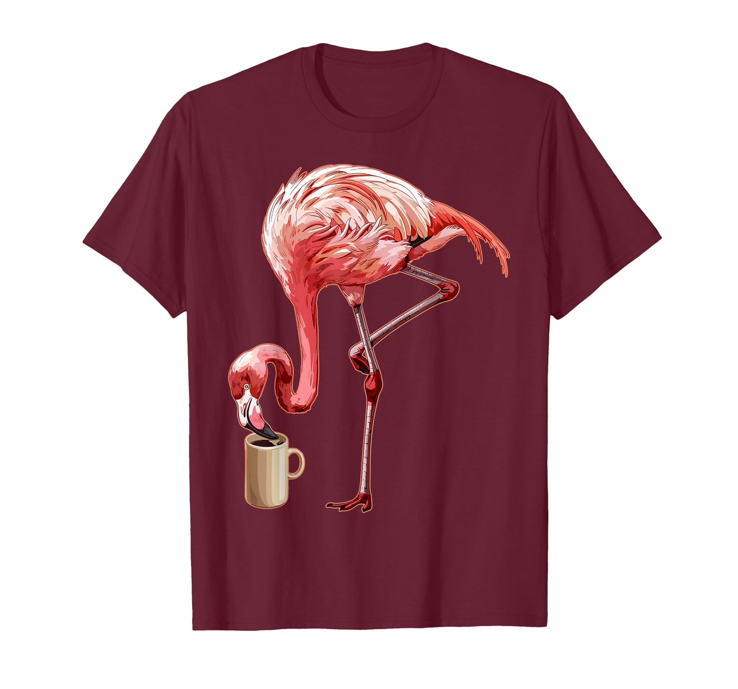 Flamingo Shirt Womens Men Funny Flamingo And Coffee T-Shirt